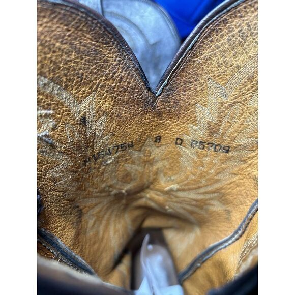 Lucchese 1883 Snip Toe Cowboy Boots Mens Size 8 D Black Leather - Picture 15 of 16